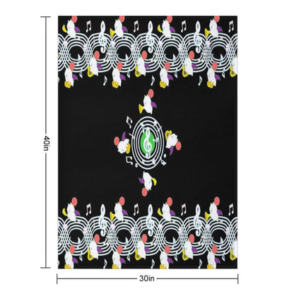 Music Moogle (Black&Green) Throw Blanket