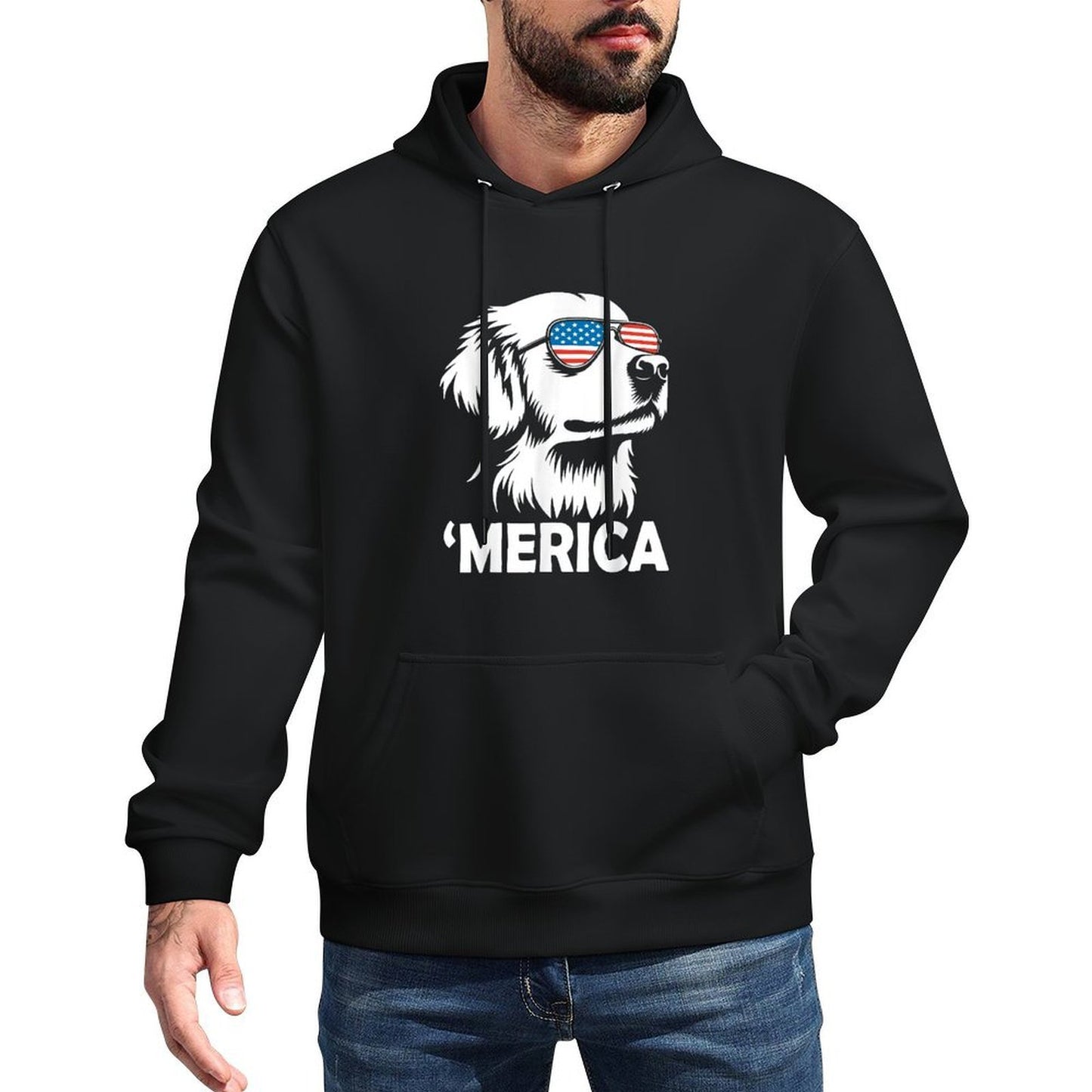 Golden Retriever 4th of July Merica Easy Care Hoodie