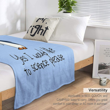 Yes I Would Like To Science Please Penguin Throw Blanket