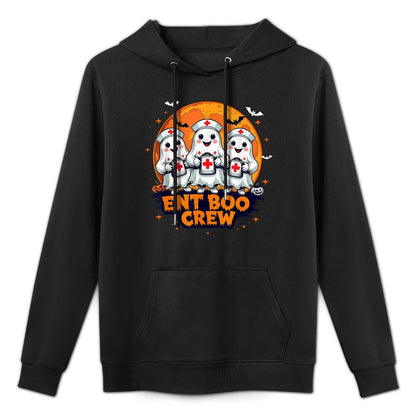 Spooky ENT Boo Crew Nurse Halloween Ghost Otolaryngologist Cotton-Polyester Blend Hoodie