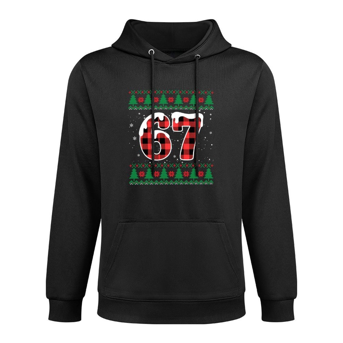 Funny 67 Six Seven Meme Brainrot Cringe Christmas Pajamas Sweatshirt Adjustable Hood Hoodie