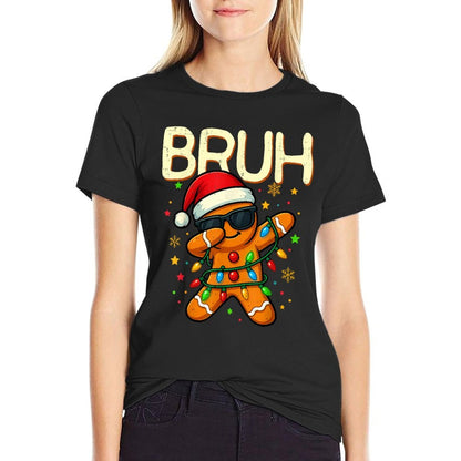 Bruh Christmas Gingerbread Man Funnyns Boys Kids  Tagless Design T-Shirt