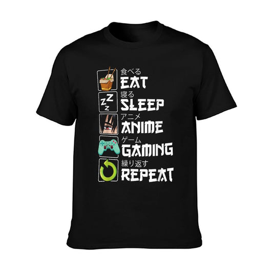 Eat Sleep Anime Gaming Repeat Kawaii Otaku Anime Manga T-Shirt