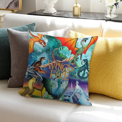 Wings of Fire All Dragon Series Soft Hidden Zipper Throw Pillow