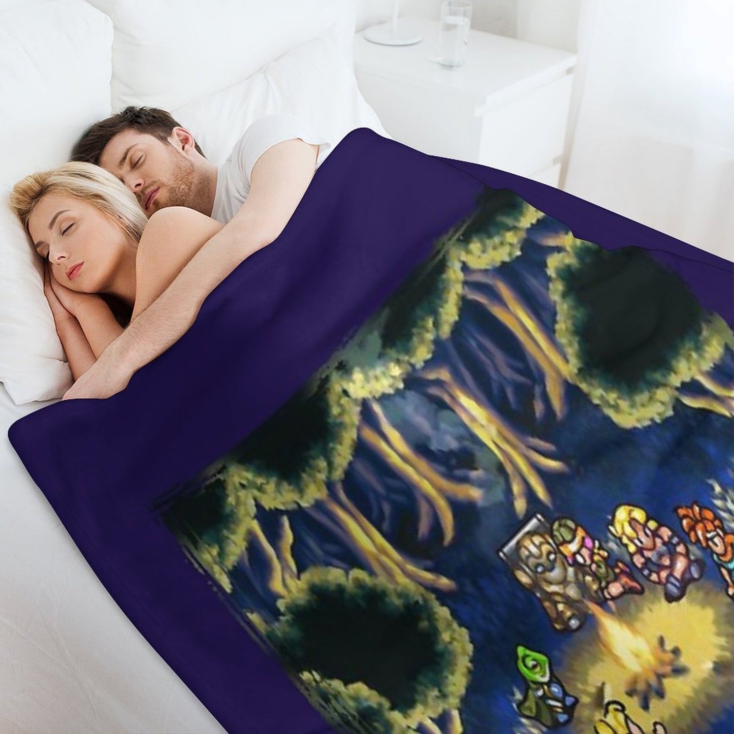 Chrono Trigger Camping Scene Throw Blanket