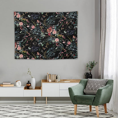 Midnight Floral Tapestry