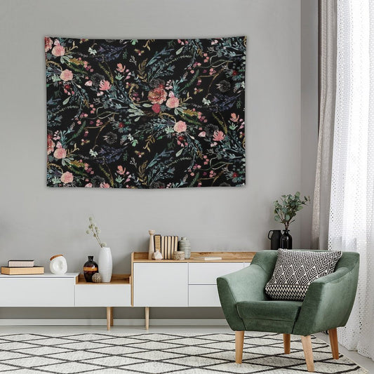 Midnight Floral Tapestry