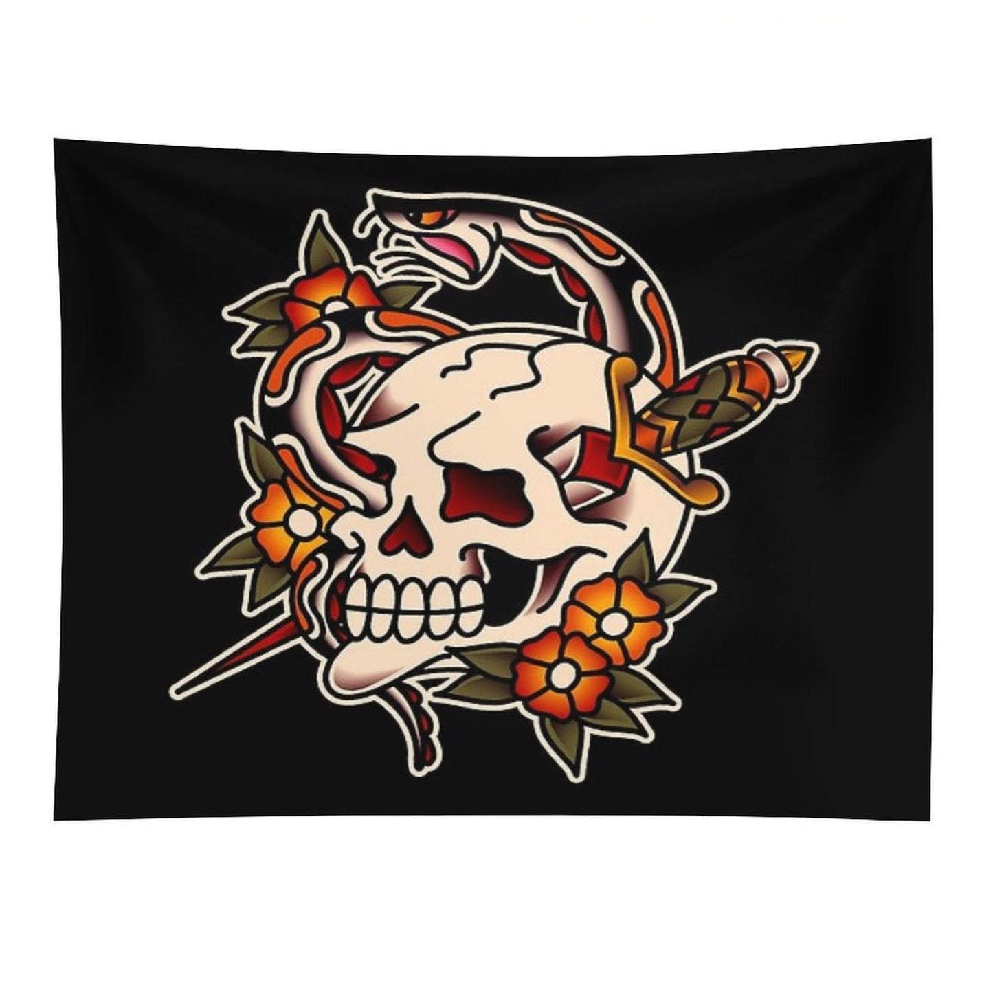 Salty-Dog Death And Rebirth Skull Motif Tapestry