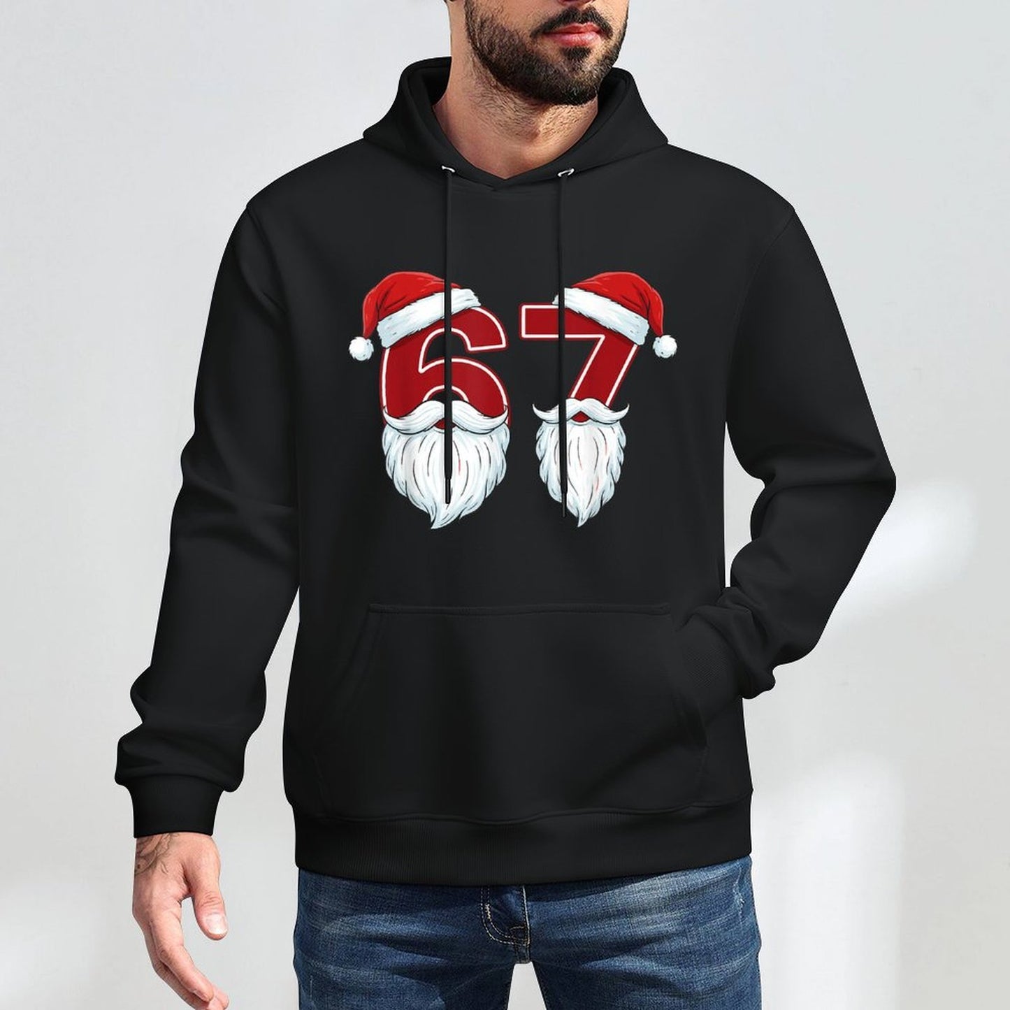 Funny Six Seven 67 Meme Santa Christmas Holiday Party Xmas Unisex Design Hoodie