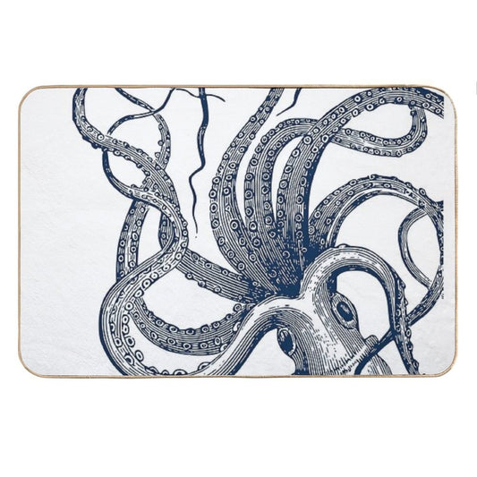 Navy Octopus Bath Mat