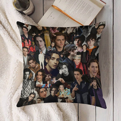 Timothee Chalamet Linen Throw Pillow Cover