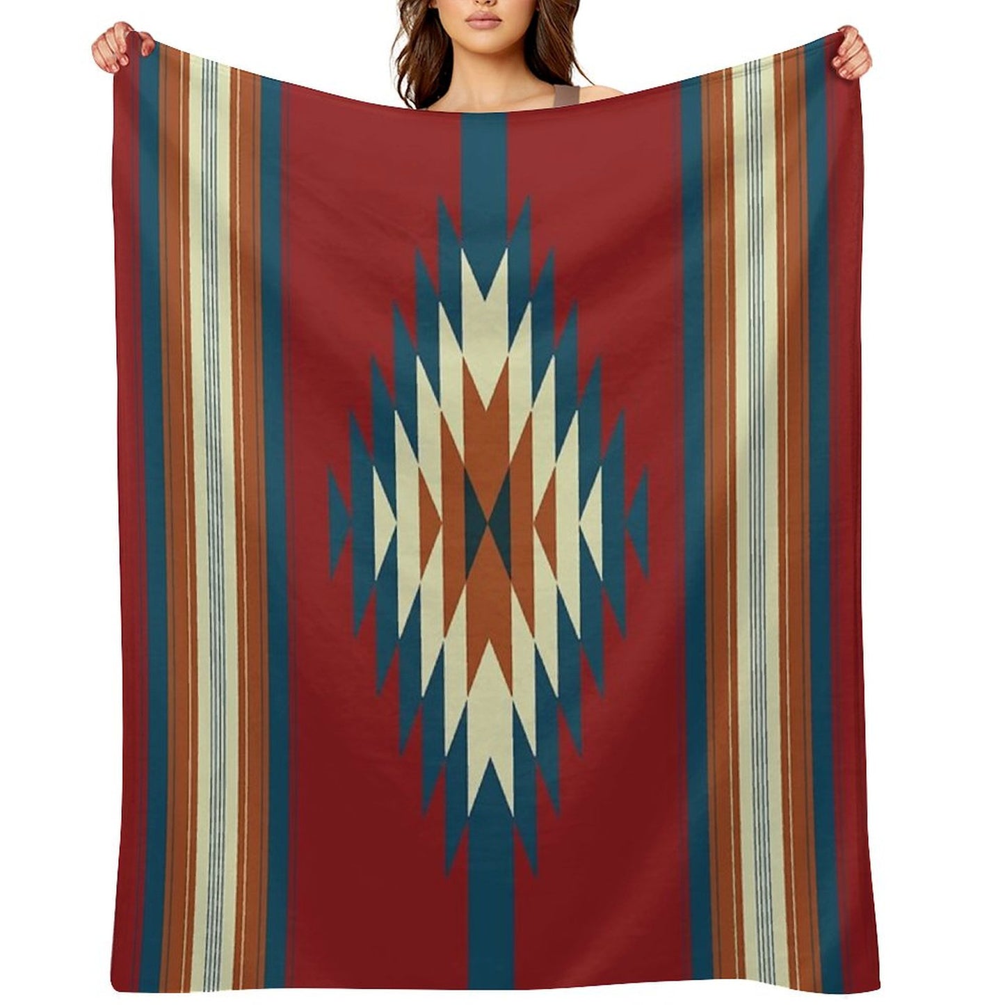Southwestern Red Throw Blanket