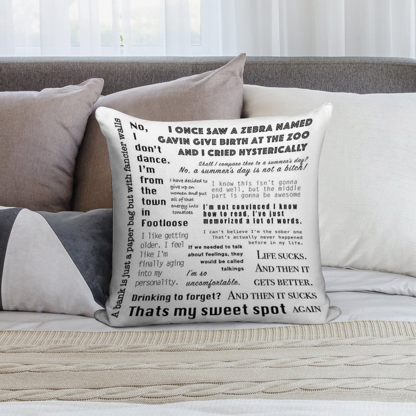 New Girl Nick Miller Quotes Soft Washable Throw Pillow