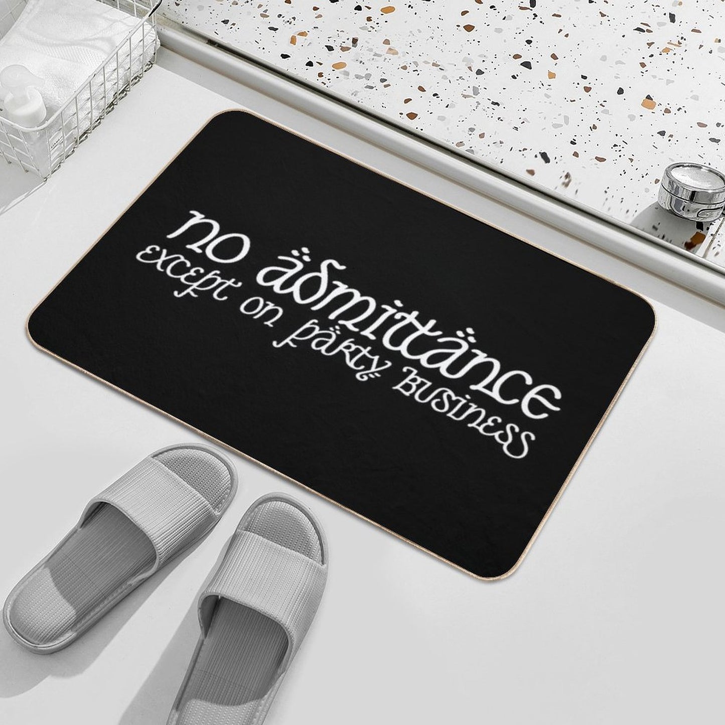 No Admittance Except on Party Business White Bath Mat