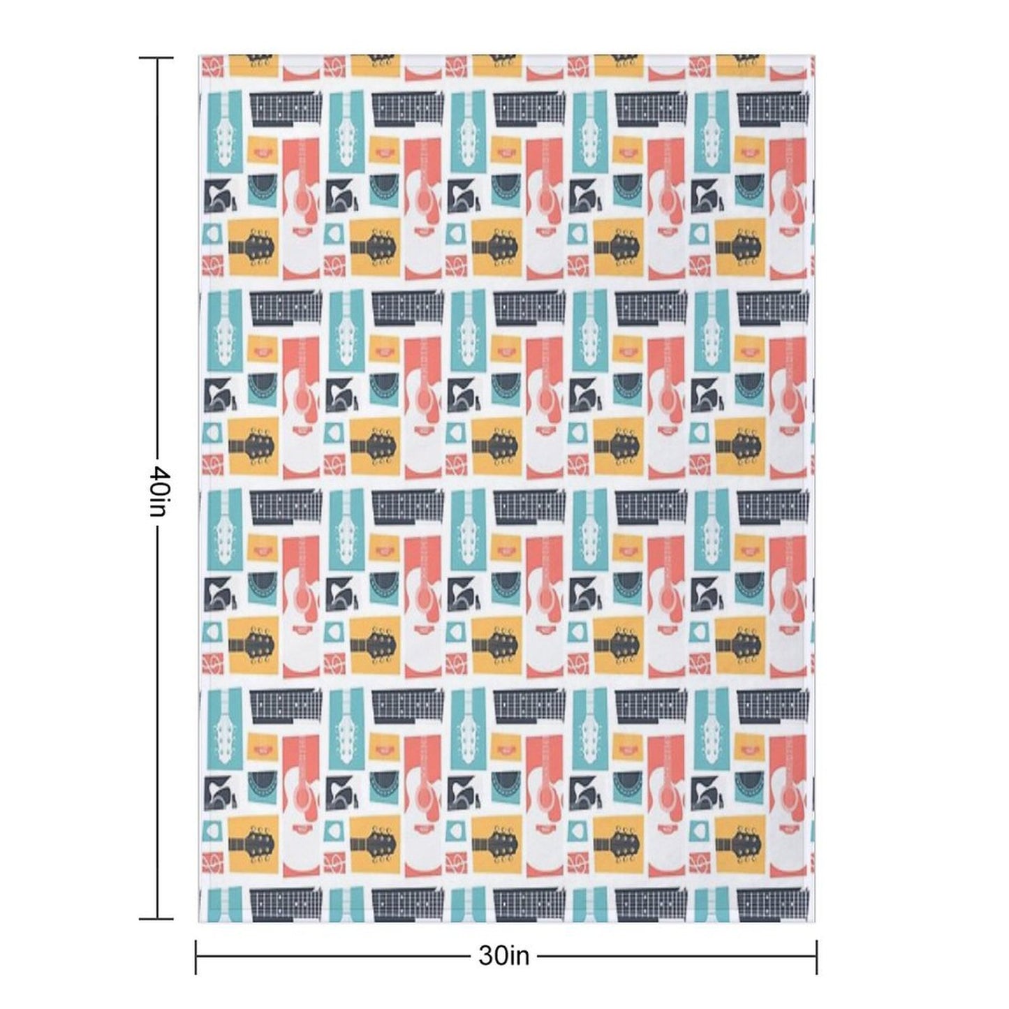 Guitar Collage Throw Blanket