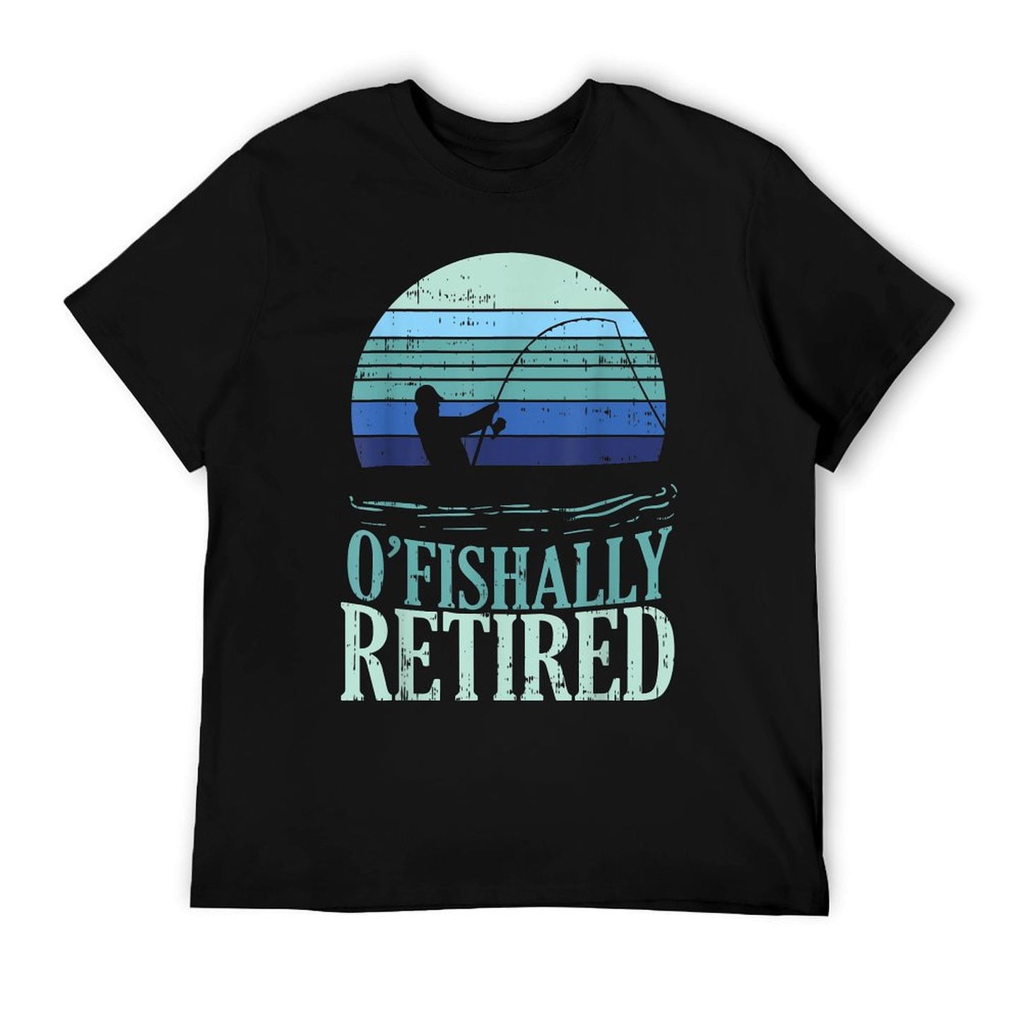 Ofishally Retired Fishing Retro Retirement Dad Men Gift T-Shirt