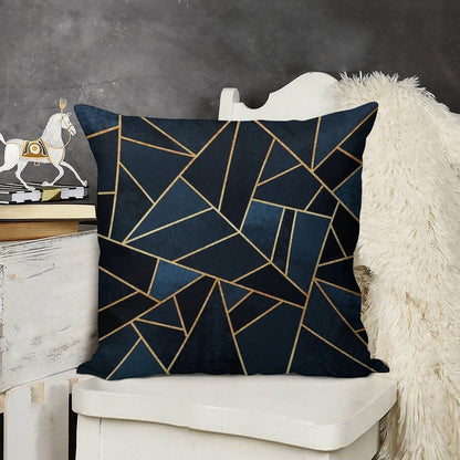 Navy Stone Linen Throw Pillow Cover