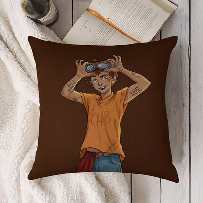 Leo Valdez Linen Throw Pillow Cover