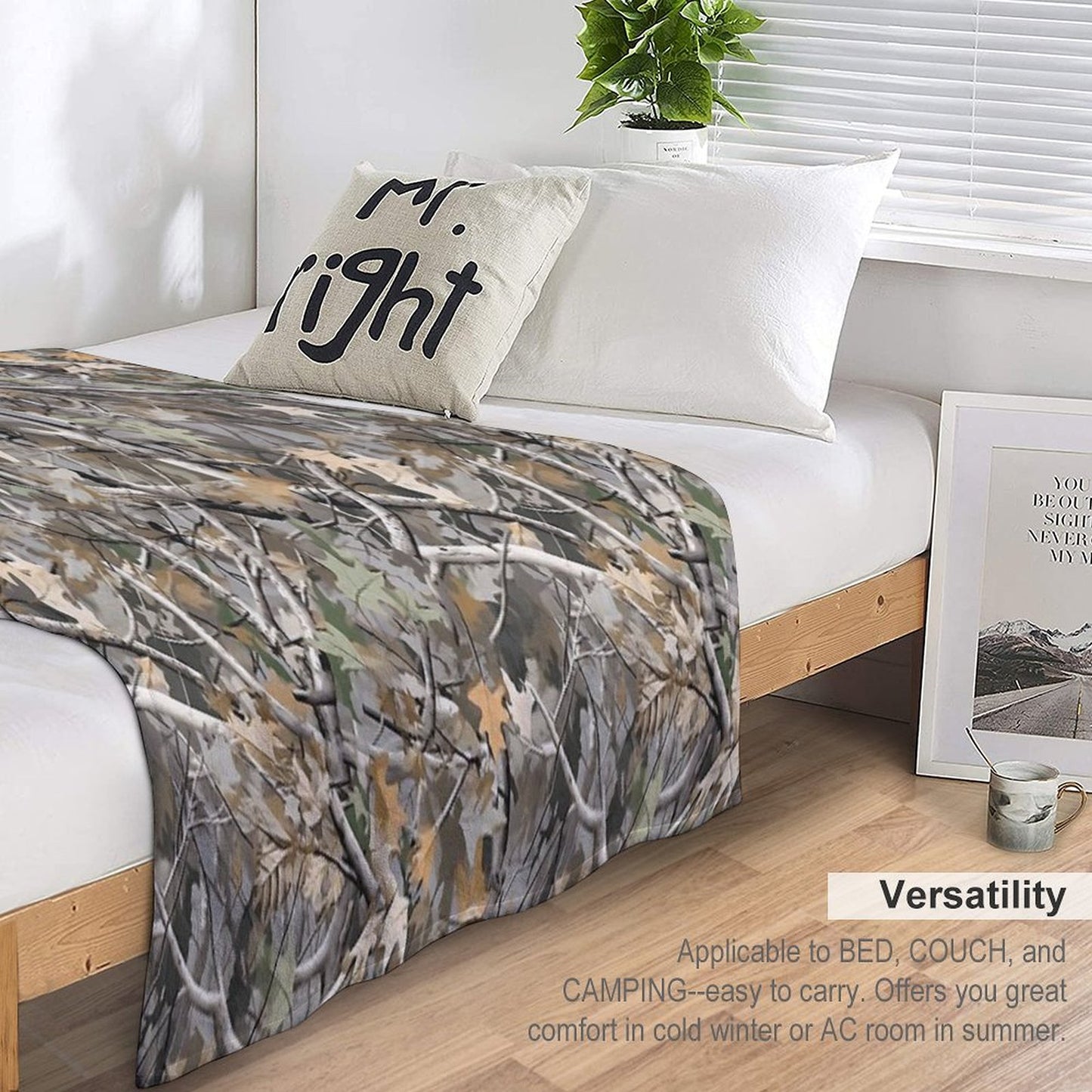 Camouflage Reel Tree Pattern Designs Throw Blanket