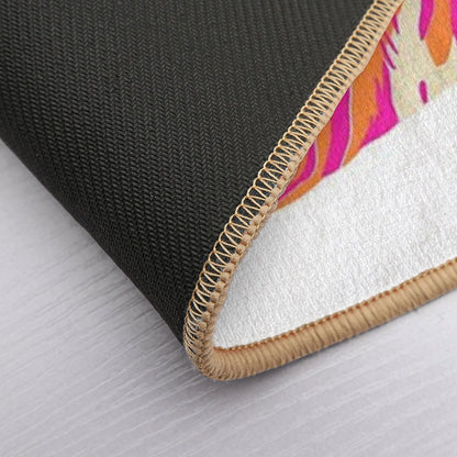 Pink And Orange Tiger Bath Mat