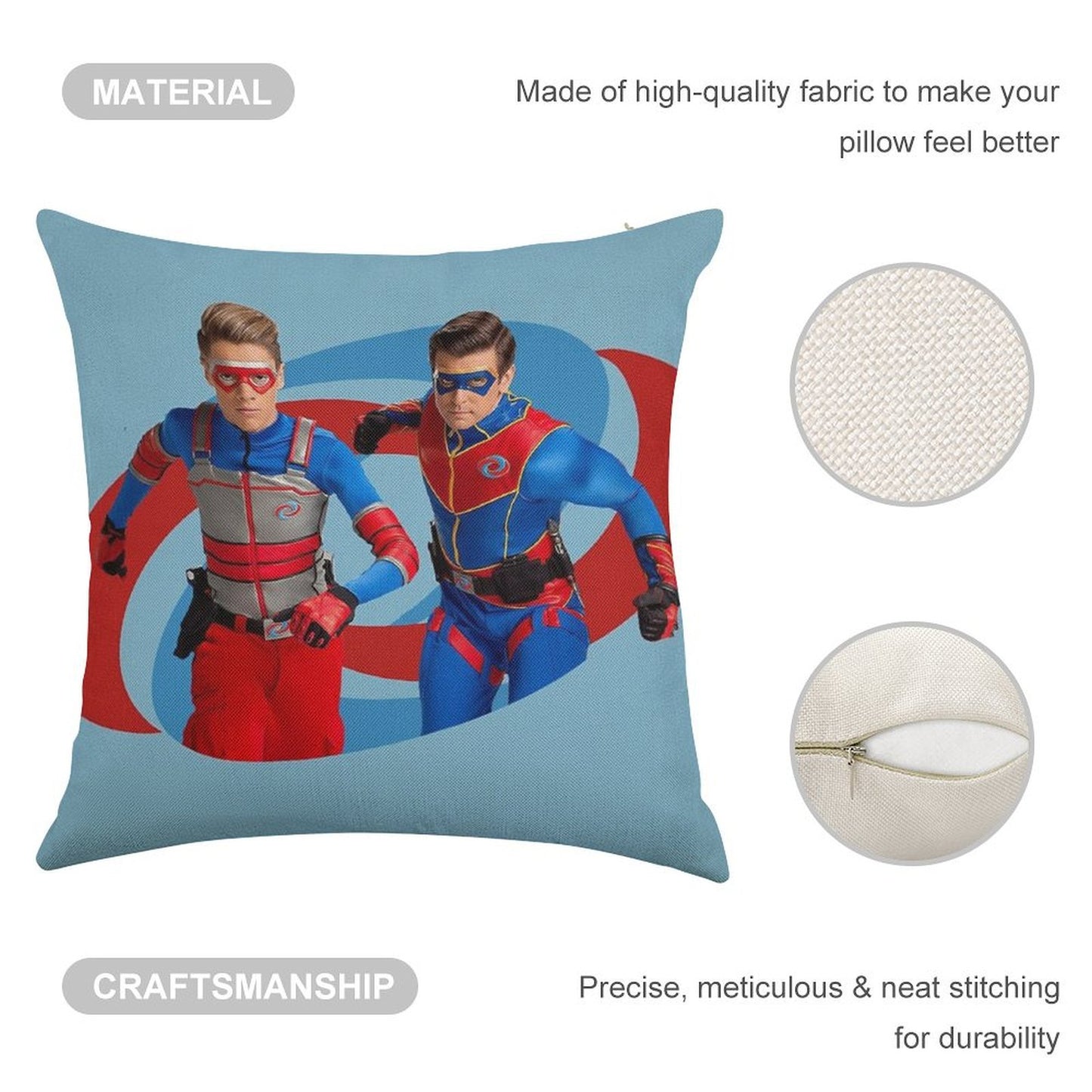 Henry Danger - Action Logo Linen Throw Pillow Cover