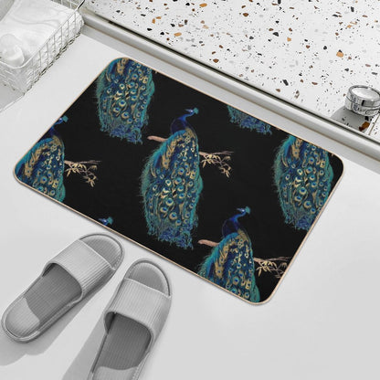 Vintage Peacock Bath Mat