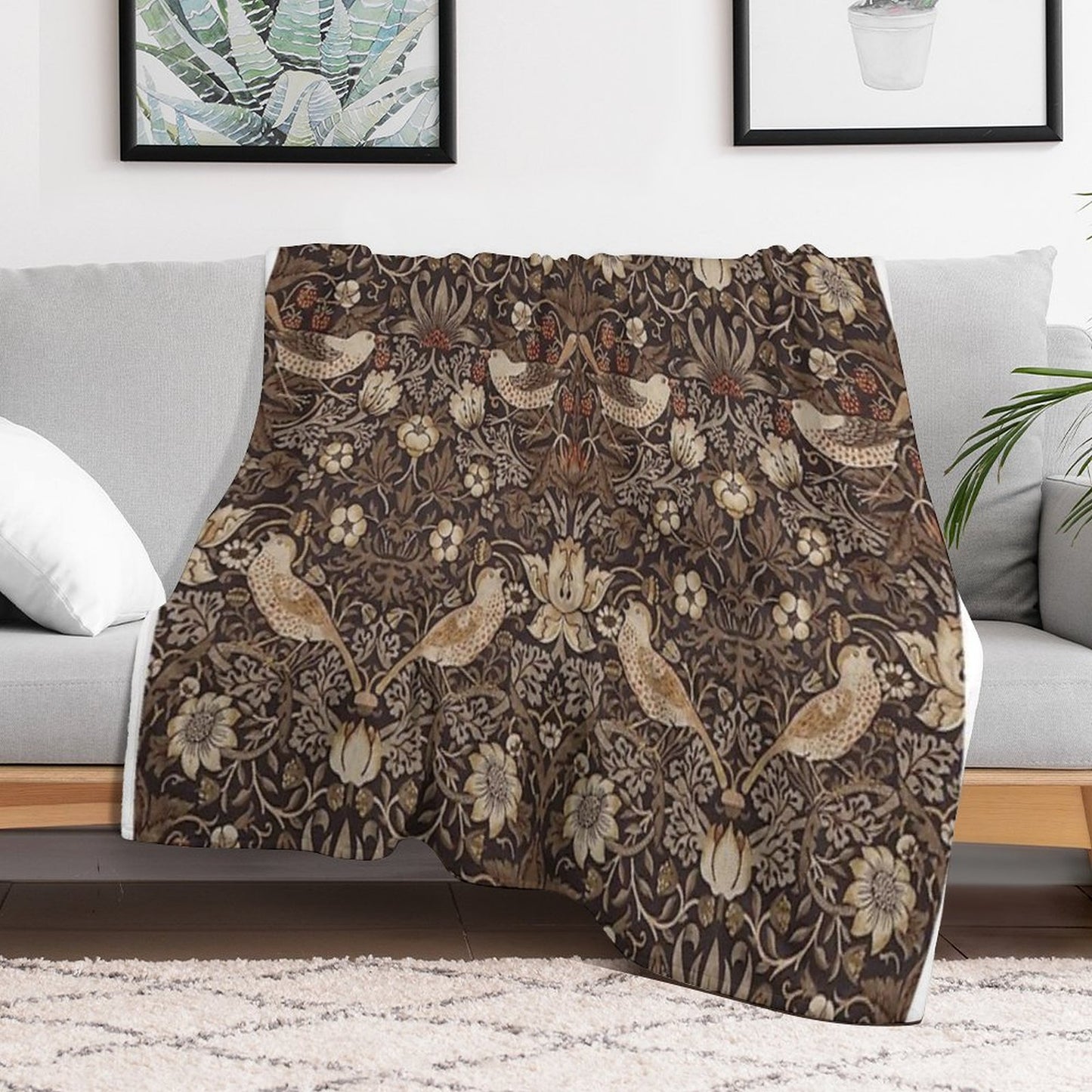 William Morris - Strawberry Thief Throw Blanket