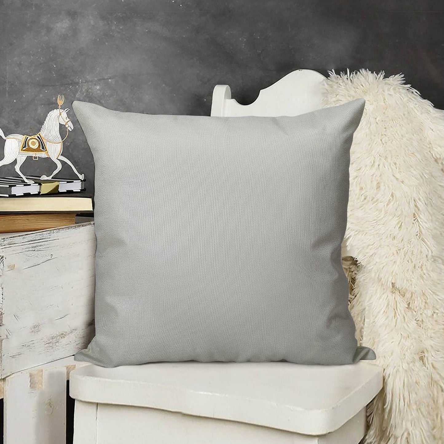 Light Grey - Slightly Cooler Tone Linen Throw Pillow Cover