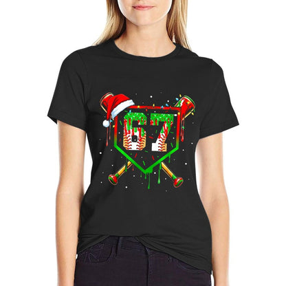 Funny Meme 67 Christmas Baseball Ice Cream Men Boy Xmas  Oversized Silhouette T-Shirt