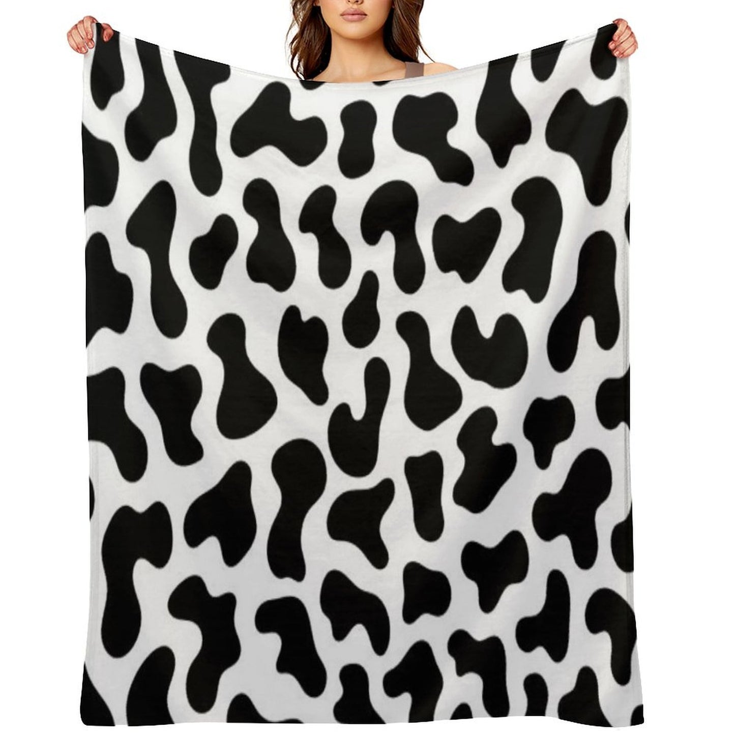 Black Leopard Print Throw Blanket