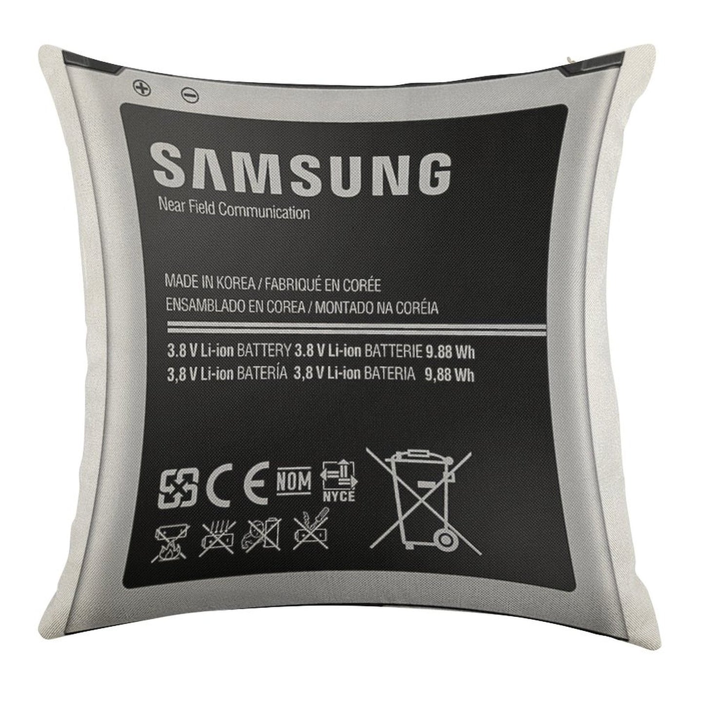 PHONE BATTERY PILLOW Linen Throw Pillow Cover