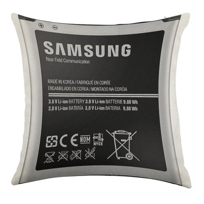 PHONE BATTERY PILLOW Linen Throw Pillow Cover