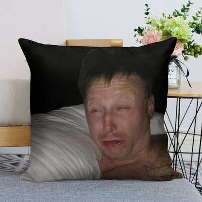 Limmy Waking Up Linen Throw Pillow Cover