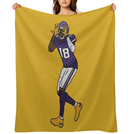 Justin Jefferson Celebration Throw Blanket