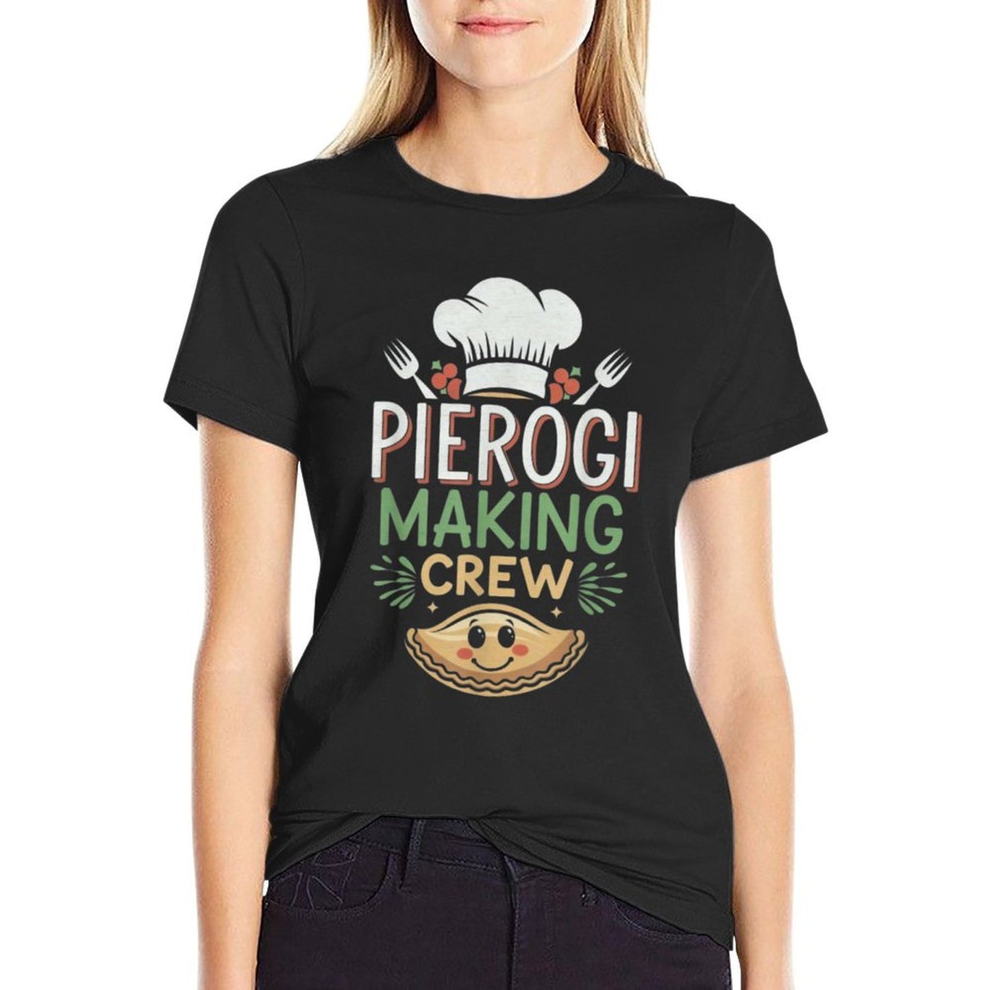 Pierogi Making Crew Christmas – Funny Polish Xmas  Heathered Texture T-Shirt