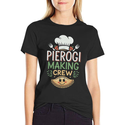 Pierogi Making Crew Christmas – Funny Polish Xmas  Heathered Texture T-Shirt