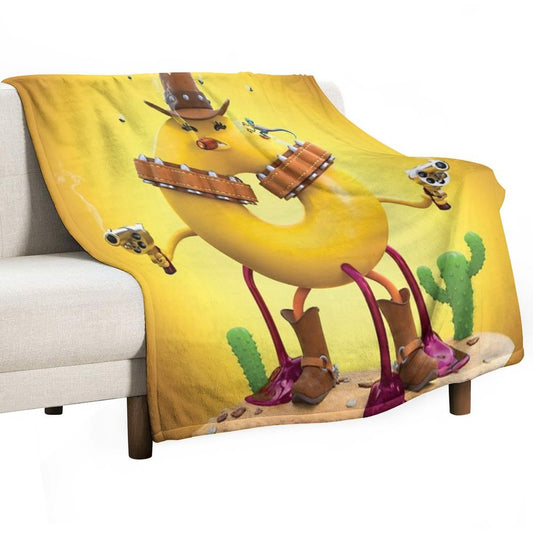 Daisy Donut Goes West Throw Blanket