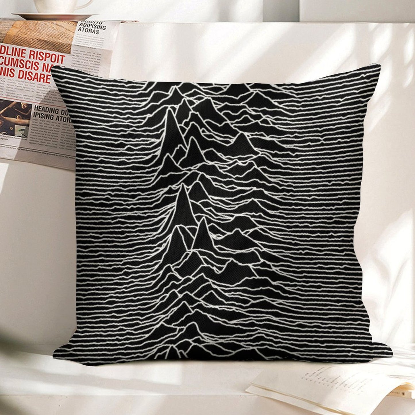 Unknown Pleasures [J01] Linen Throw Pillow Cover