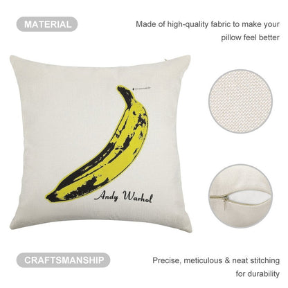 Andy Warhol Banana Velvet Underground Peel Slowly And See Linen Throw Pillow Cover