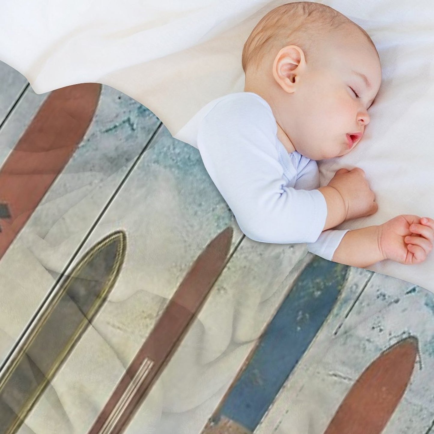 Skiing Sets Vintage Throw Blanket