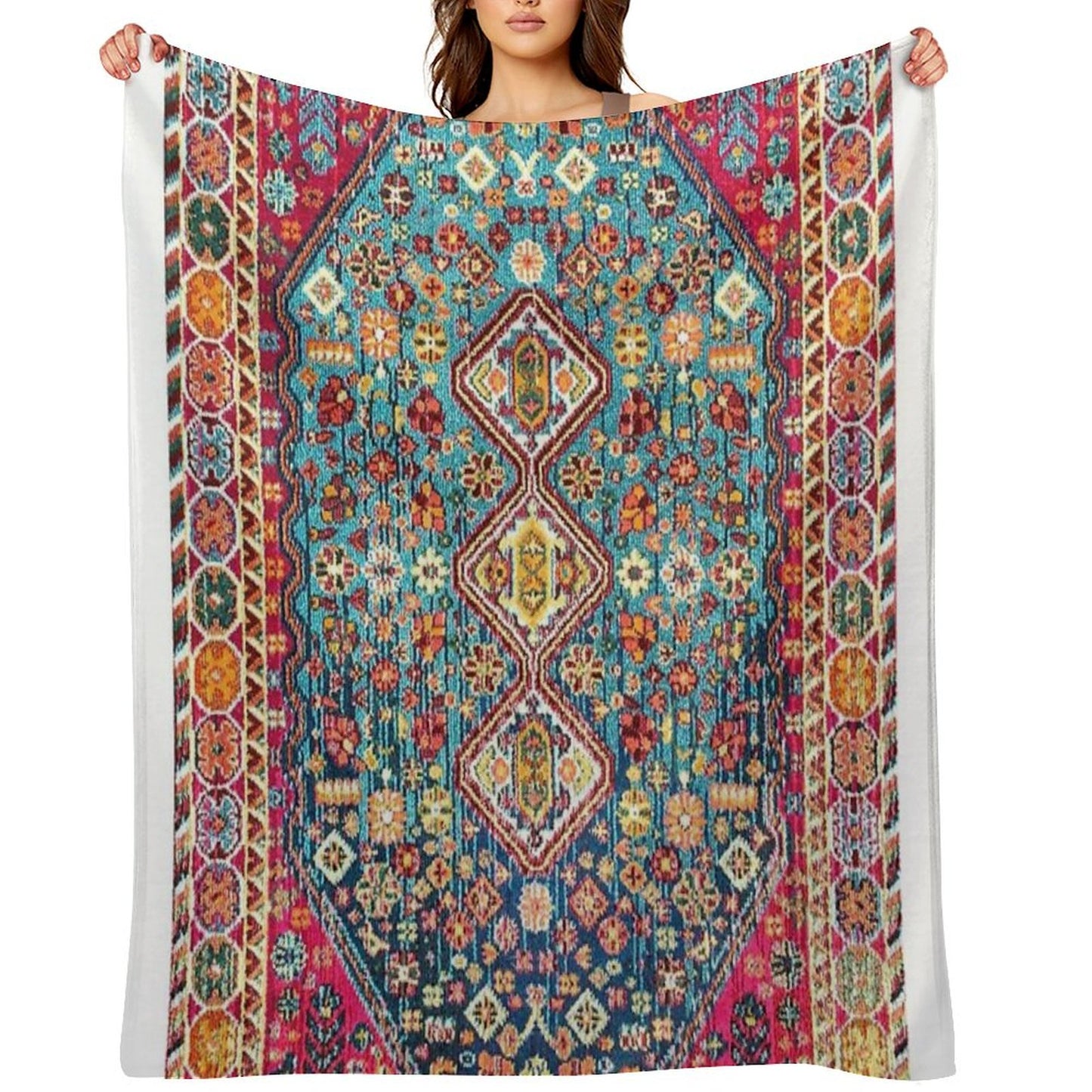 Heritage Moroccan Carpet Style Throw Blanket