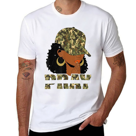 Pray On It Pray Over It Black Woman Afro Christian Sayings  Quick-drying T-Shirt