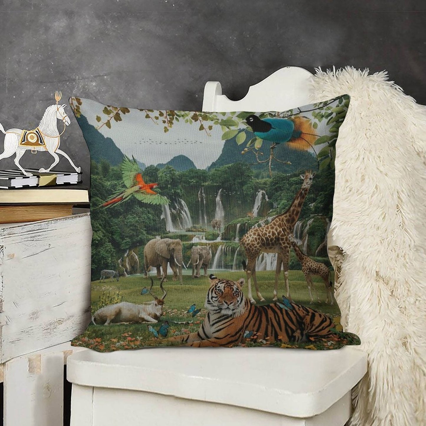 NEW WORLD Linen Throw Pillow Cover