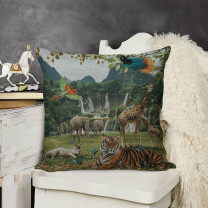 NEW WORLD Linen Throw Pillow Cover