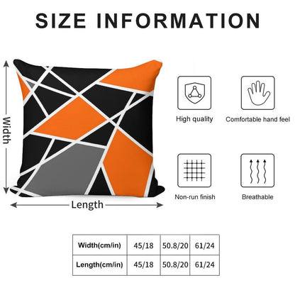 Geometric Modern Orange Pattern Soft Anti-Pilling Throw Pillow