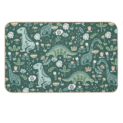 Folk Floral Dinosaur Bath Mat