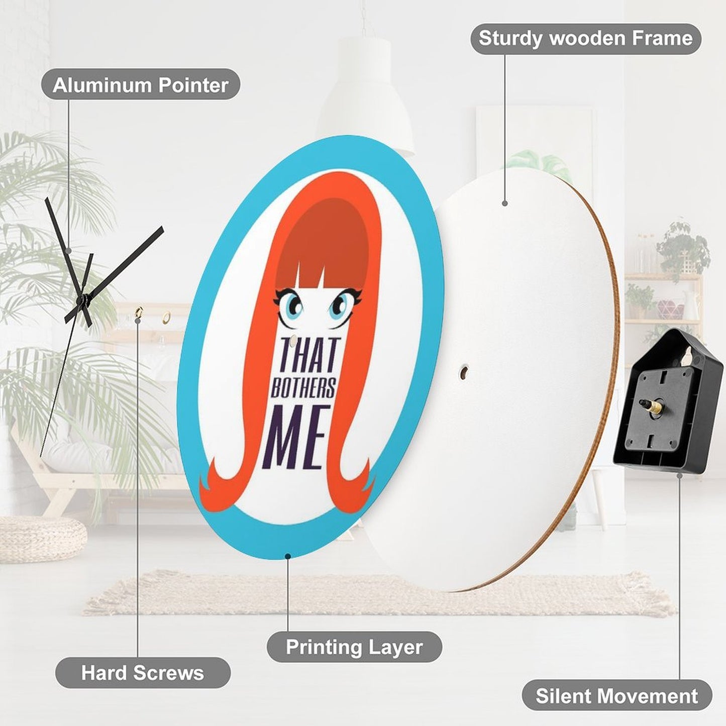 That Bothers Me Wig LOGO Wall Clock