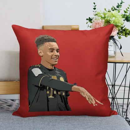 Jamal Musiala Linen Throw Pillow Cover