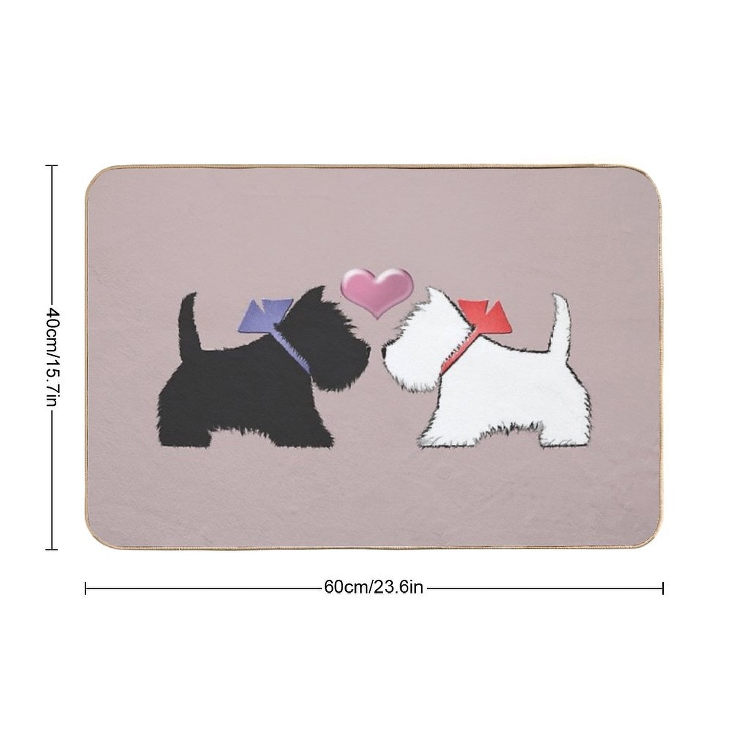 Westie Dog And Scotty Dog Art Bath Mat