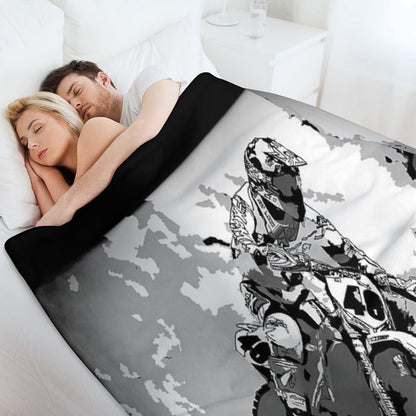 Motocross Dirt-Bike Championship Racer Throw Blanket